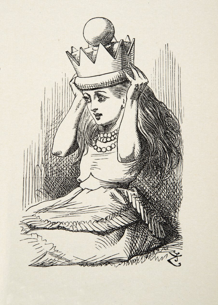 Koningin Alice, illustratie uit Through the Looking Glass door Lewis Carroll, 1872 door John Tenniel