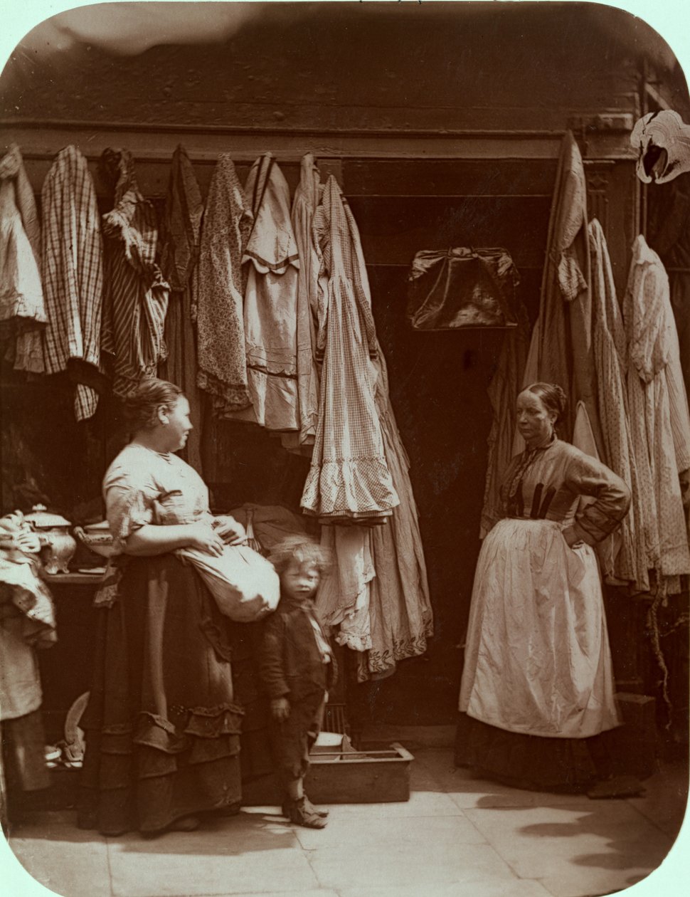 De oude kledingswinkel, Seven Dials, uit 