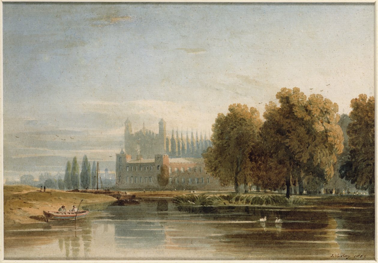 Uitzicht op Eton College door John Varley