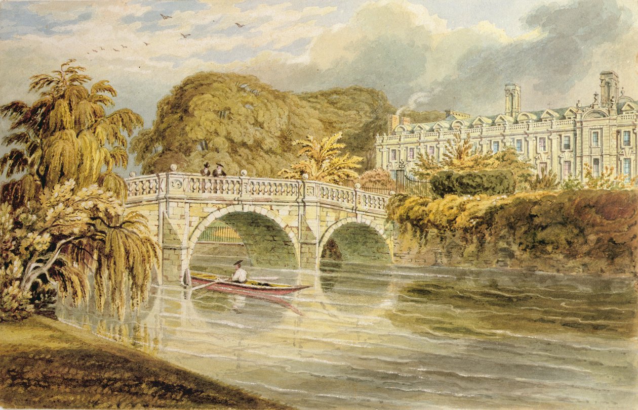 Clare Bridge op de rivier de Cam door John Ward