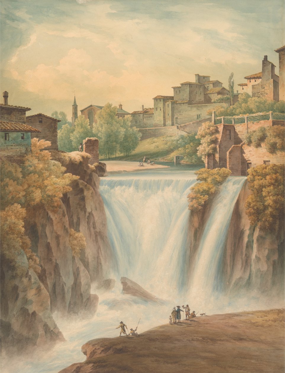 Watervallen van Tivoli door John Warwick Smith