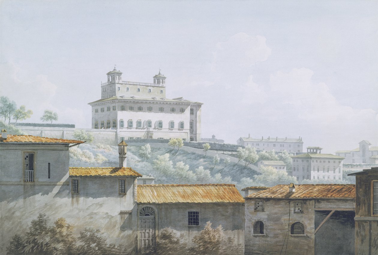 De Villa Medici, Rome, 1784 door John Warwick Smith