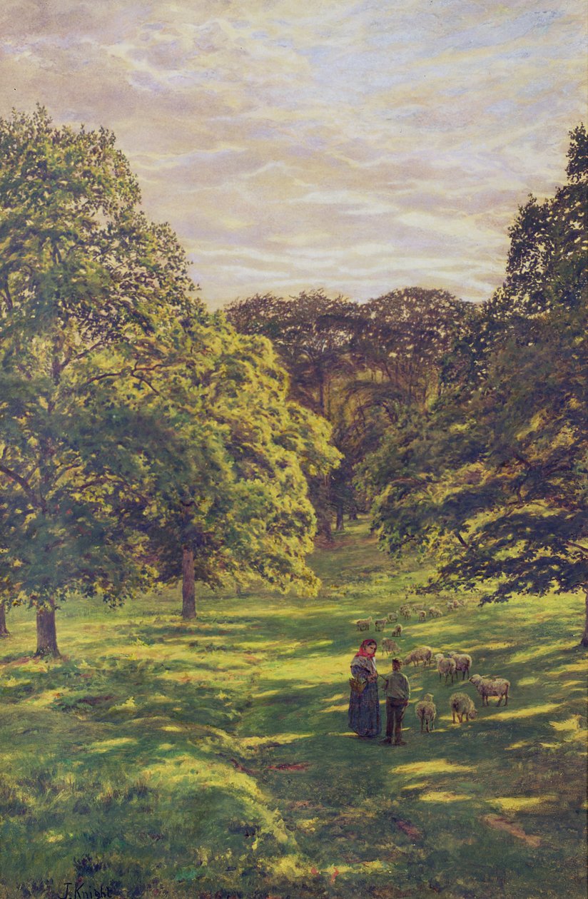 Weidelandschap door John William Buxton Knight