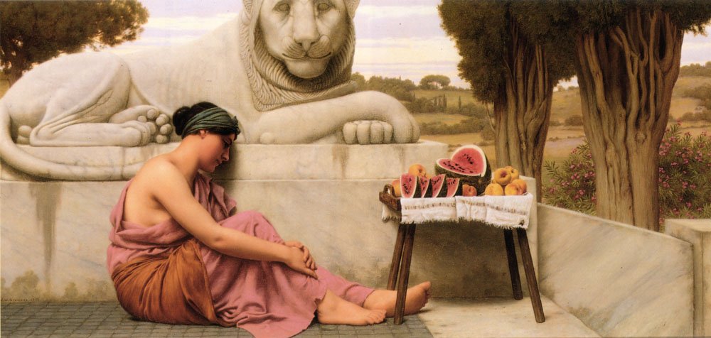 De fruitverkoper door John William Godward