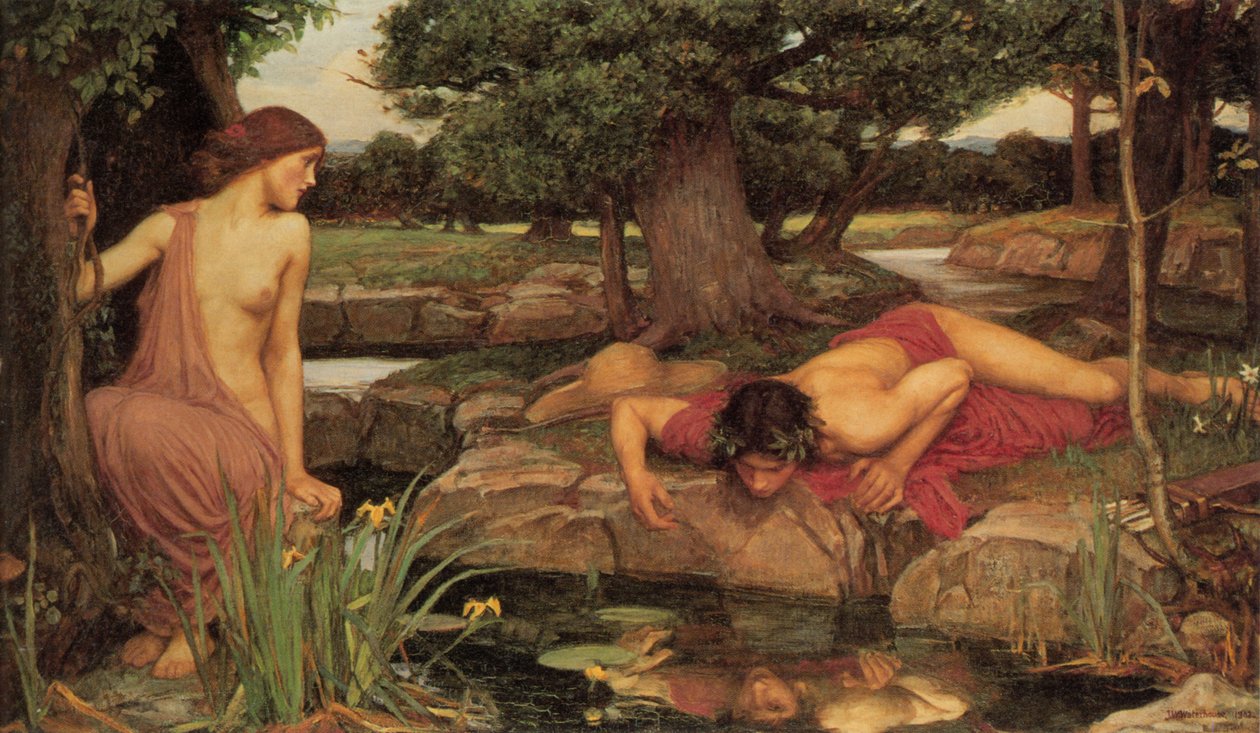 Echo en Narcissus door John William Waterhouse