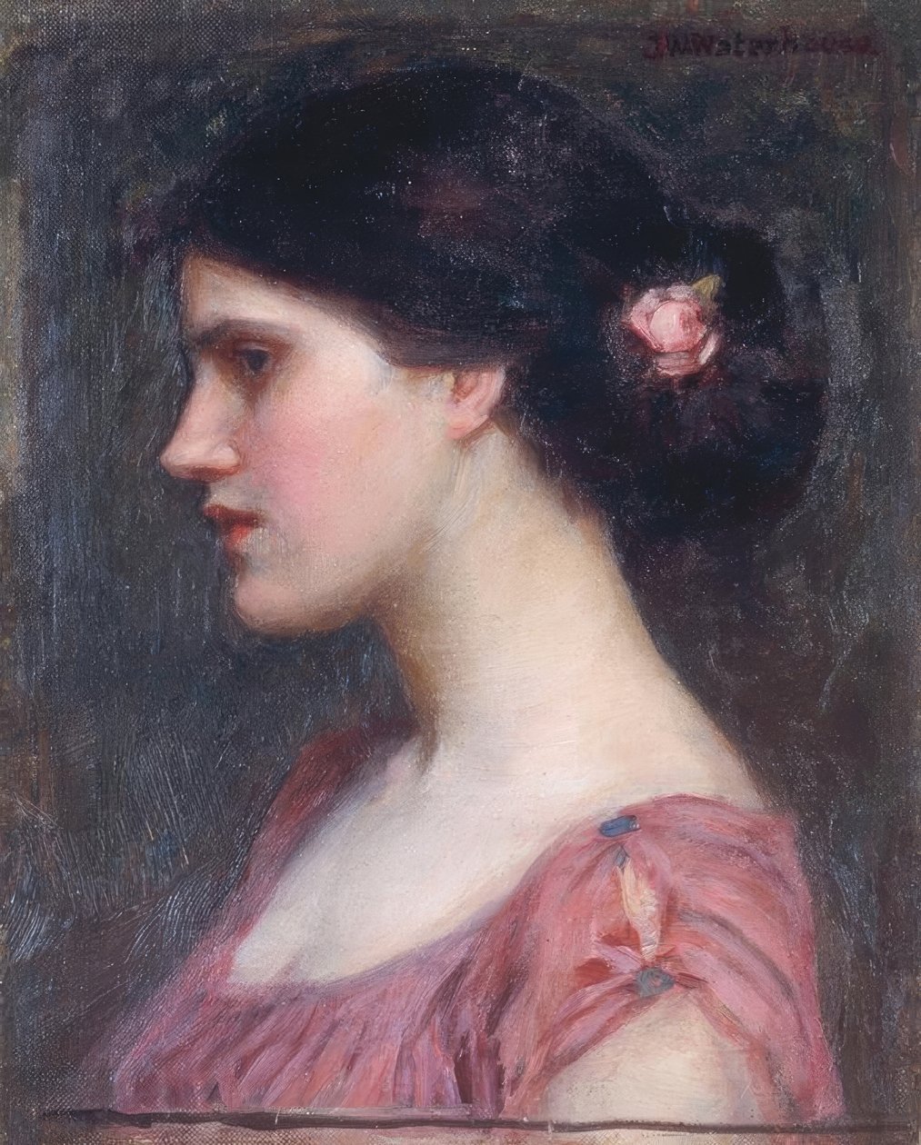 Portret van een meisje door John William Waterhouse