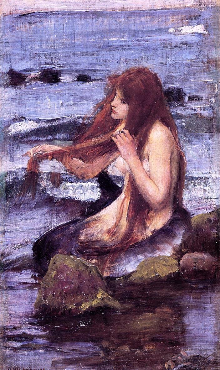 Schets voor een zeemeermin door John William Waterhouse