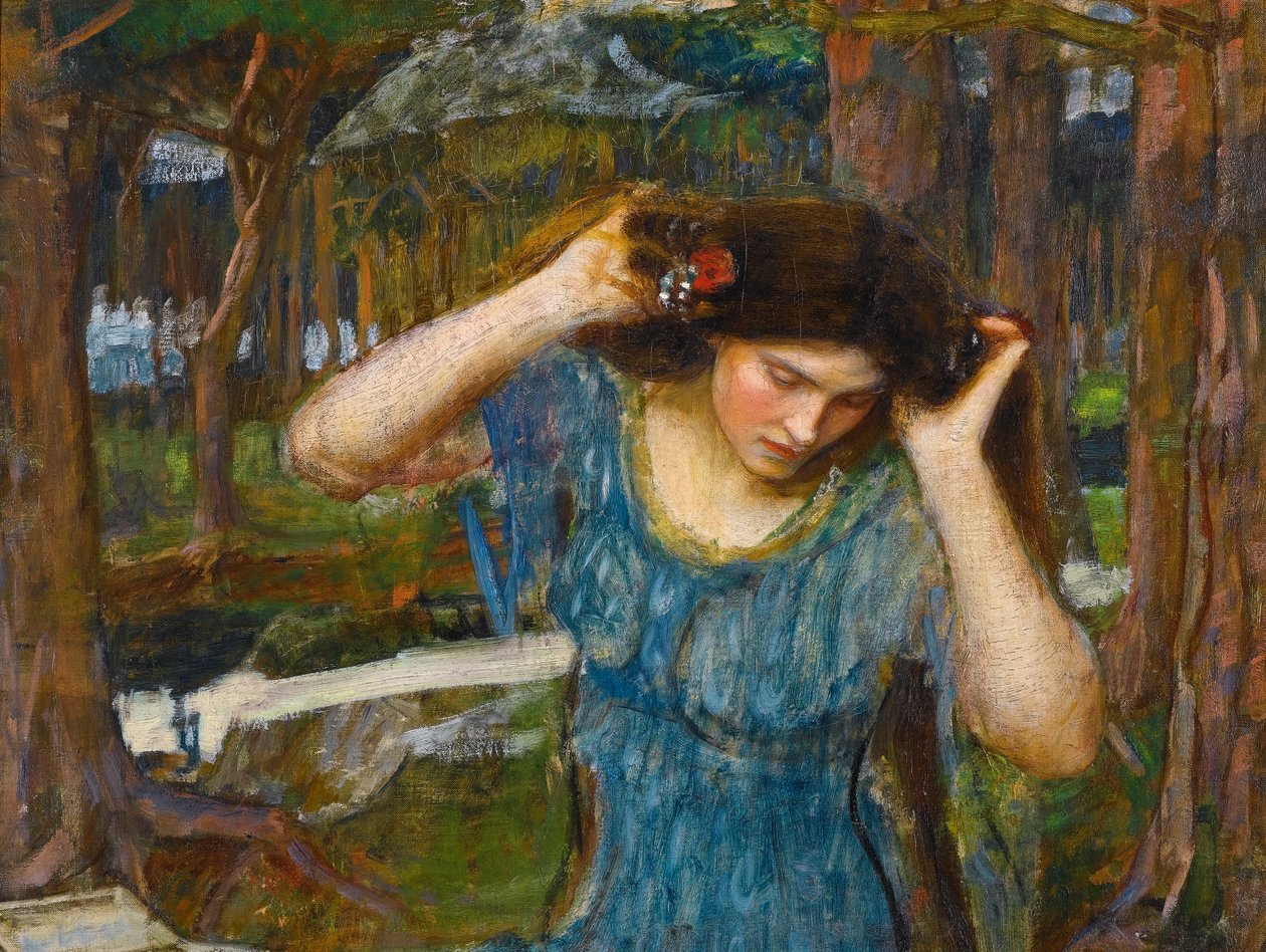 IJdele Lamorna, een studie voor Lamia door John William Waterhouse