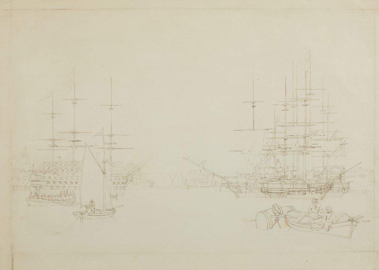 Ontwerp voor een schilderij van Devonport door John Wilson Carmichael