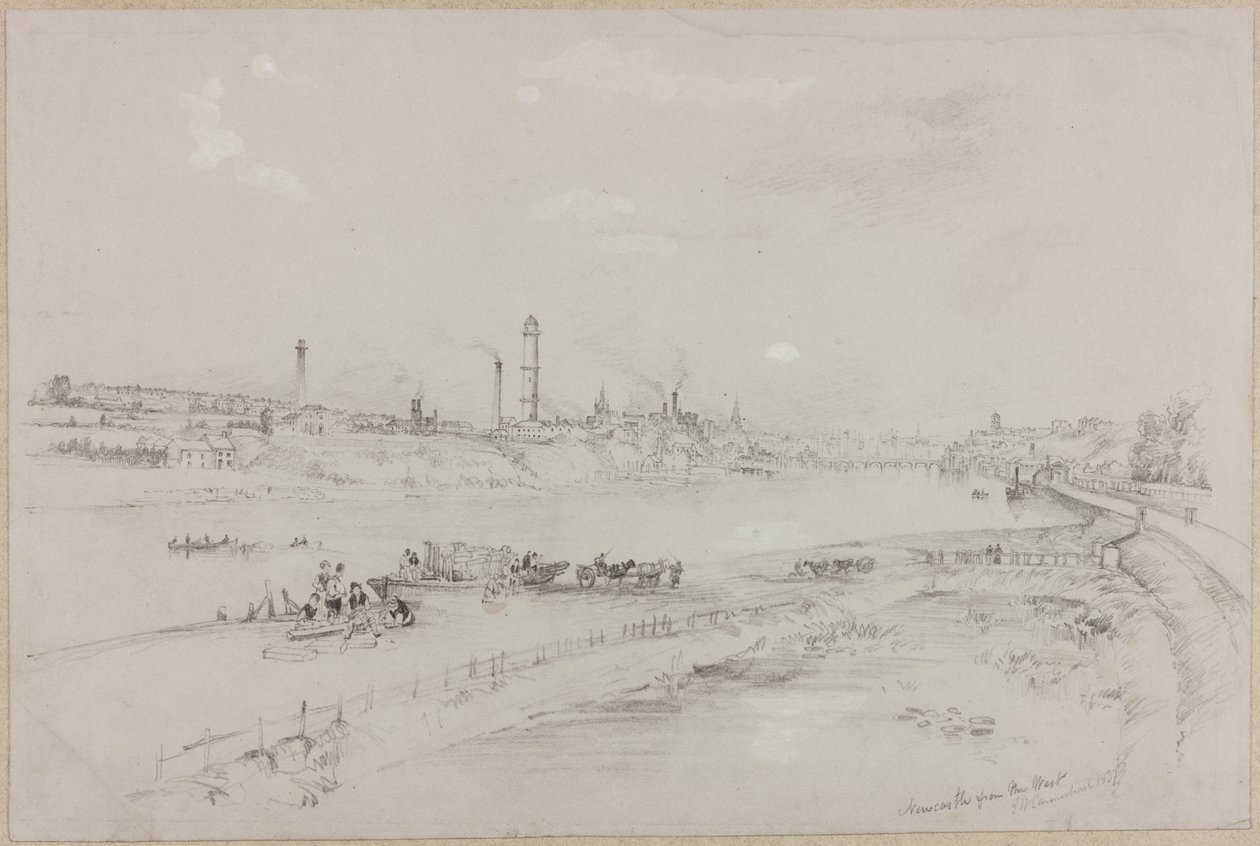 Newcastle upon Tyne vanuit het westen, 1837 door John Wilson Carmichael