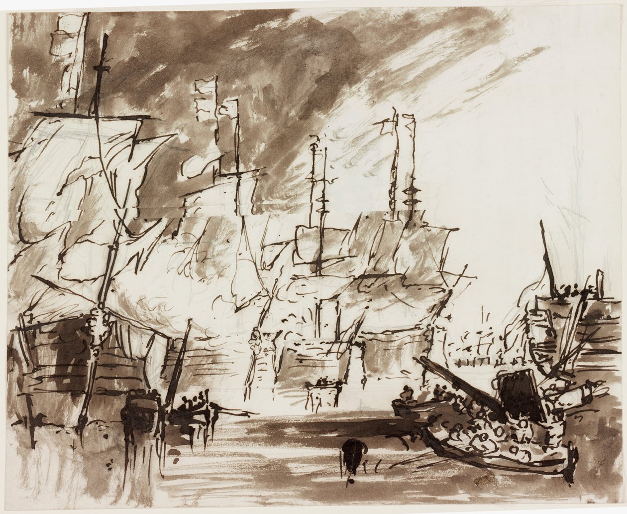 Studie voor een Schilderij van de Slag bij Kaap St Vincent door John Wilson Carmichael
