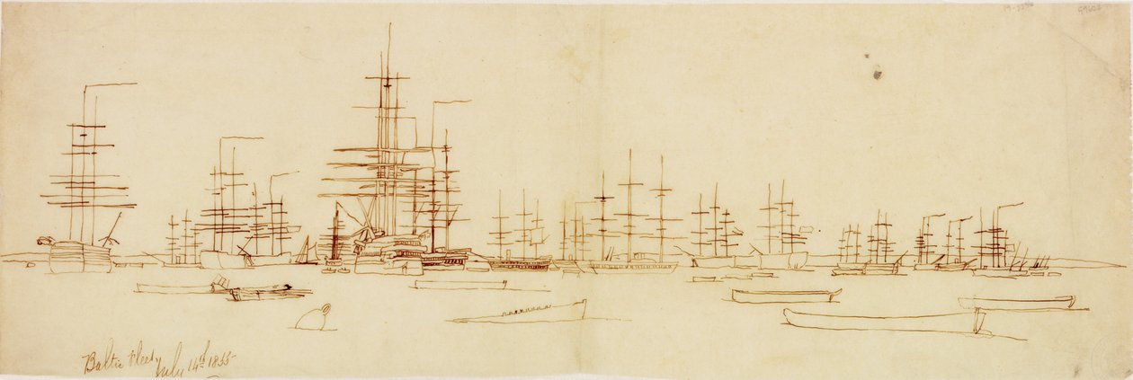 De Baltische vloot 14 juli 1855 door John Wilson Carmichael