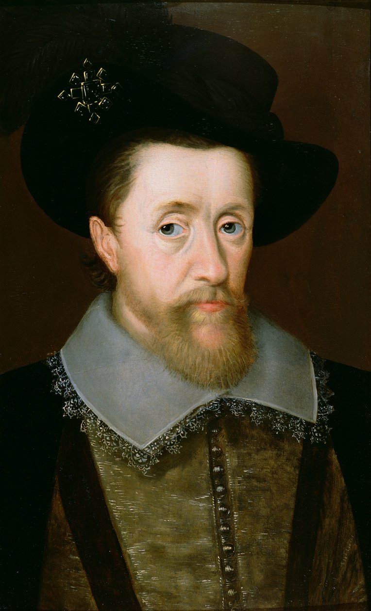 Portret van James VI van Schotland en I van Engeland (1566-1625) door John de Critz