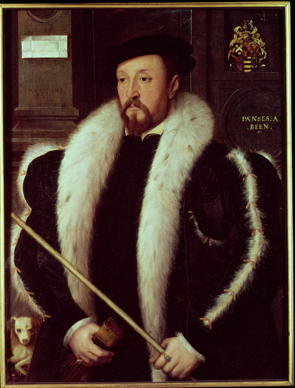 Thomas Wentworth, 1e Baron Wentworth van Nettlestead, 1549 (paneel) door John Bettes the Younger