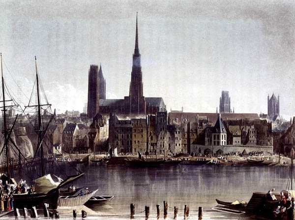Uitzicht op Rouen, uit 