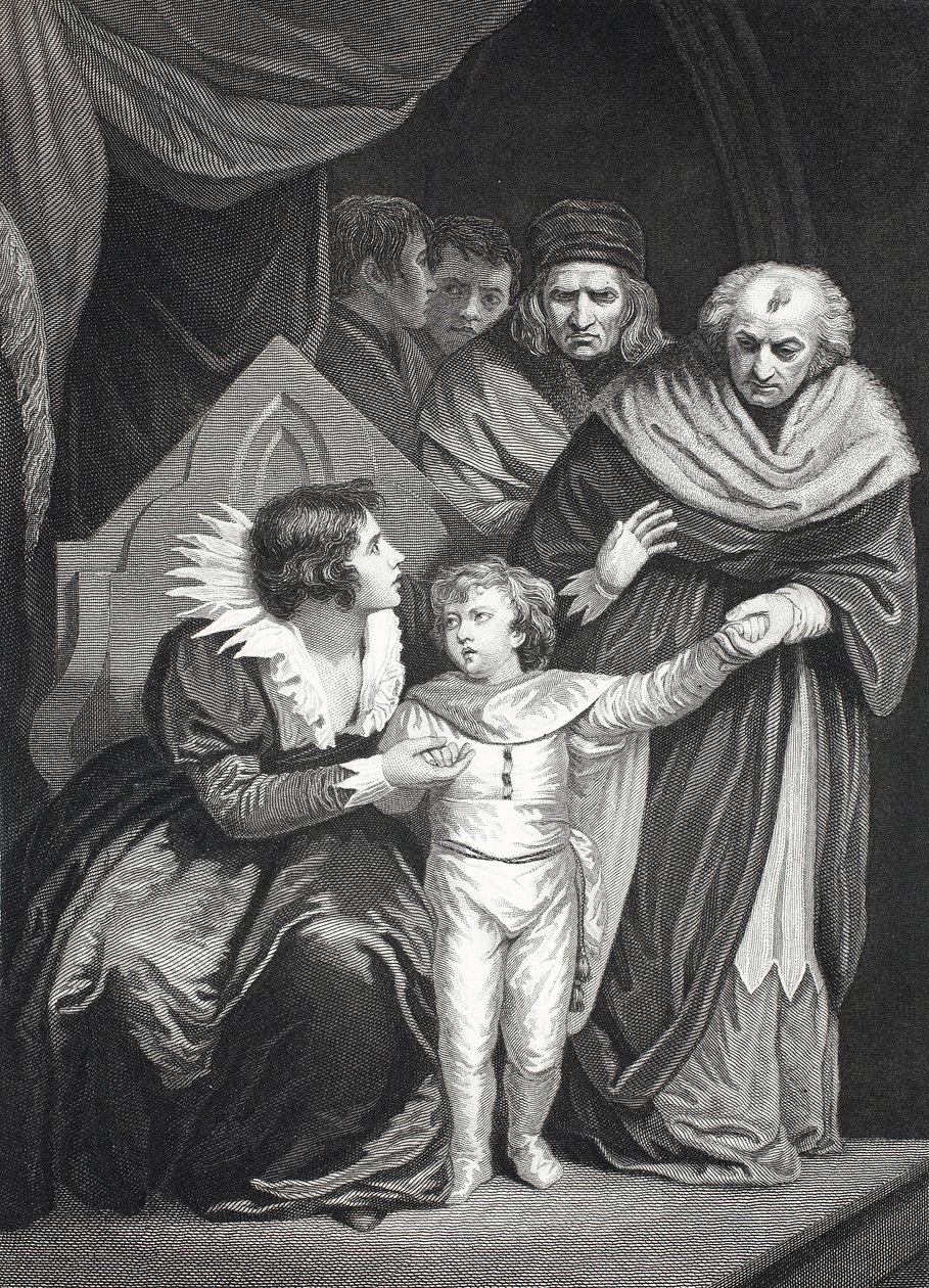 Elizabeth Woodville geeft haar zoon over door John (after) Opie