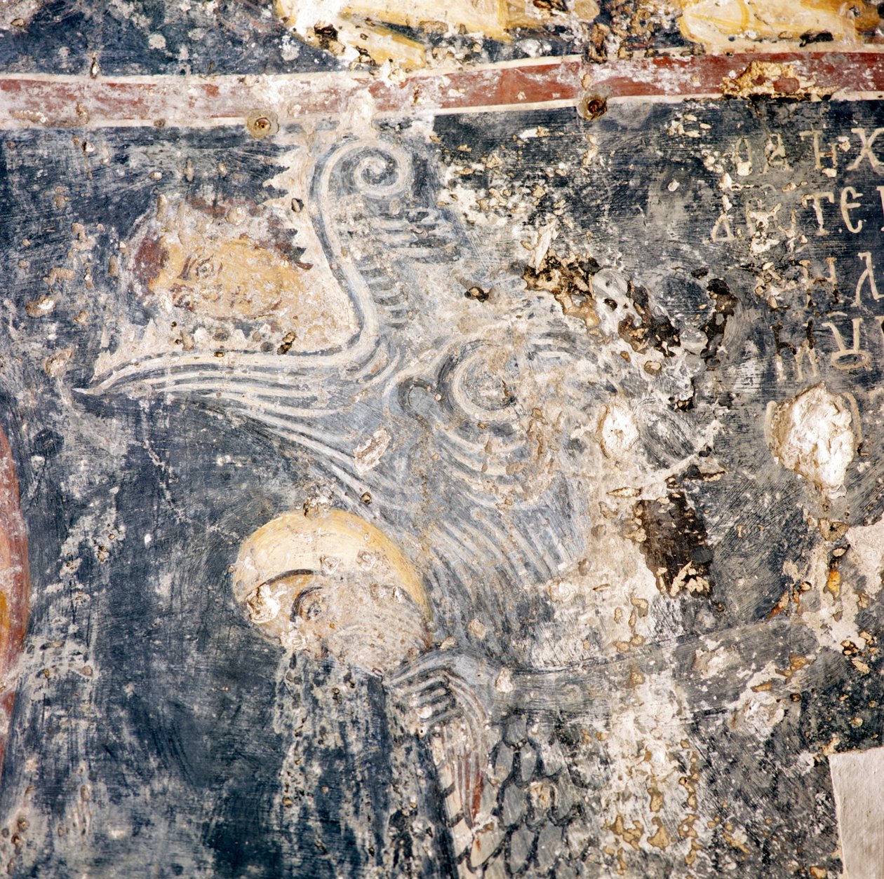 Fresco in kerk in Deliana, Kreta, Griekenland door Walter Charles Mills