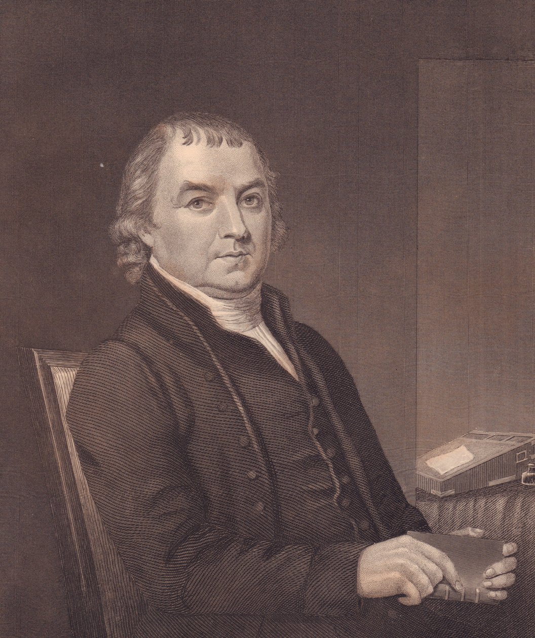 Portret van Amerikaanse Methodistische bisschop William Mc Kendree (1757-1835), gravure, circa 1870 door Walter Charles Mills