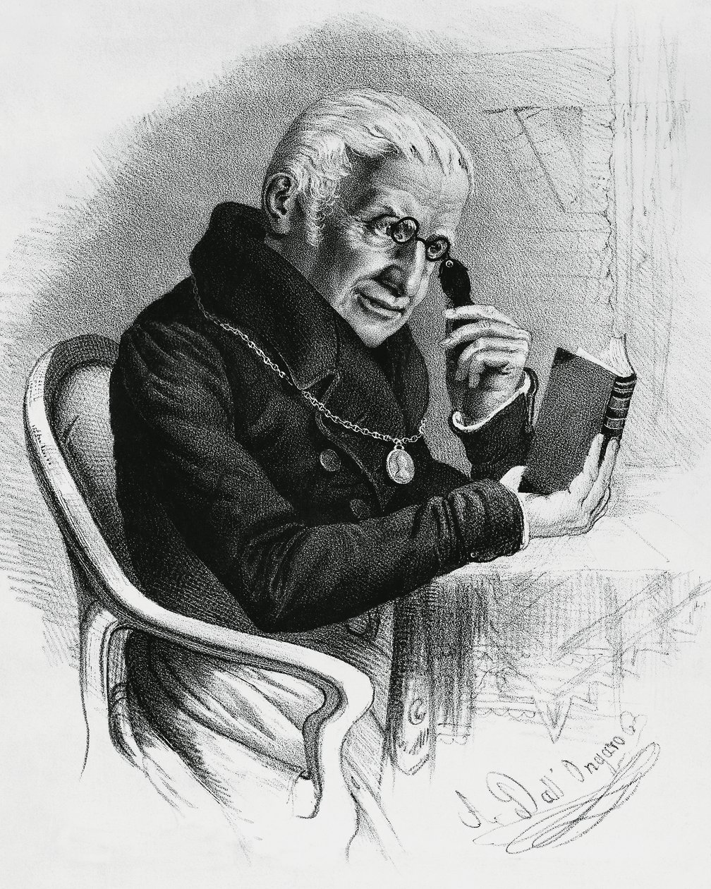 Portret van Lorenzo Rondolini (1752-1844), Italiaanse arts en schrijver door Walter Charles Mills