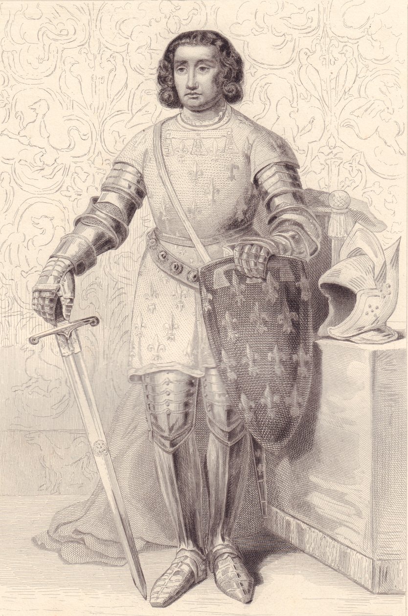 Portret van Filips van Artois, Graaf van Eu (1358-1397), gravure, uit Galerie Historique de Versailles door Walter Charles Mills