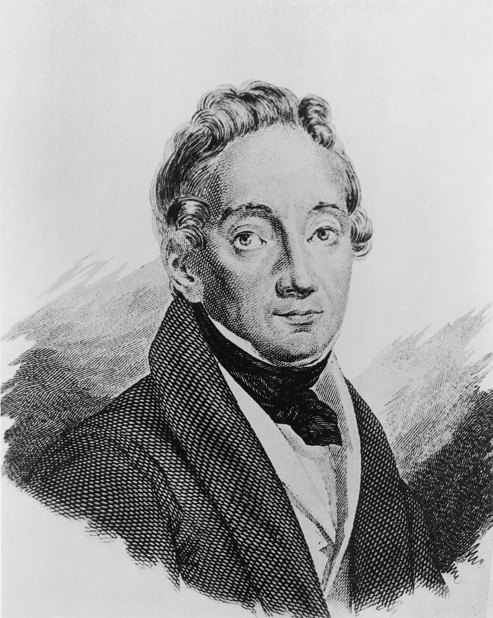 Portret van Pietro Colletta (1775-1831), Italiaanse generaal en historicus, gravure door Walter Charles Mills