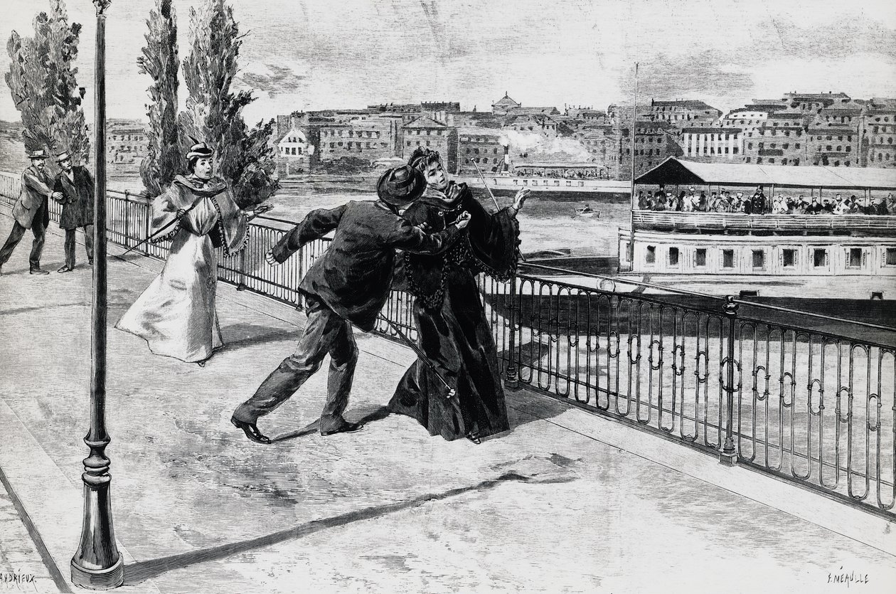 De moord op Elizabeth, keizerin van Oostenrijk, door de anarchist Luigi Lucheni, 10 september door Walter Charles Mills