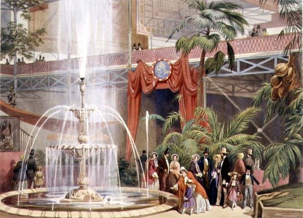Crystal Palace, uitzicht in het noordelijk transept door John Absolon