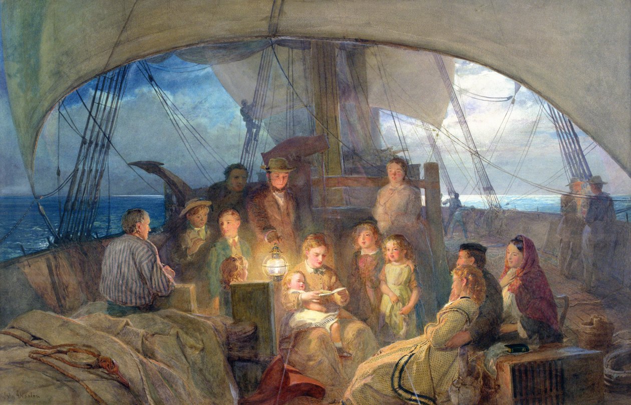 We zijn op zee, zeilend naar ons huis voorbij de diepte... door John Absolon