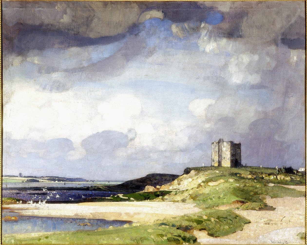 De Uitkijktoren (olieverf op doek) door John Alfred Arnesby Brown