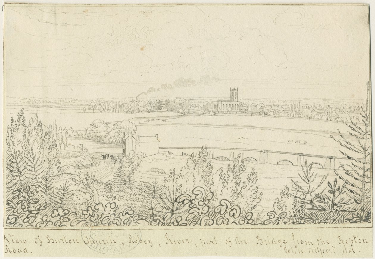 Burton-upon-Trent: pen en inkt tekening door John Allport