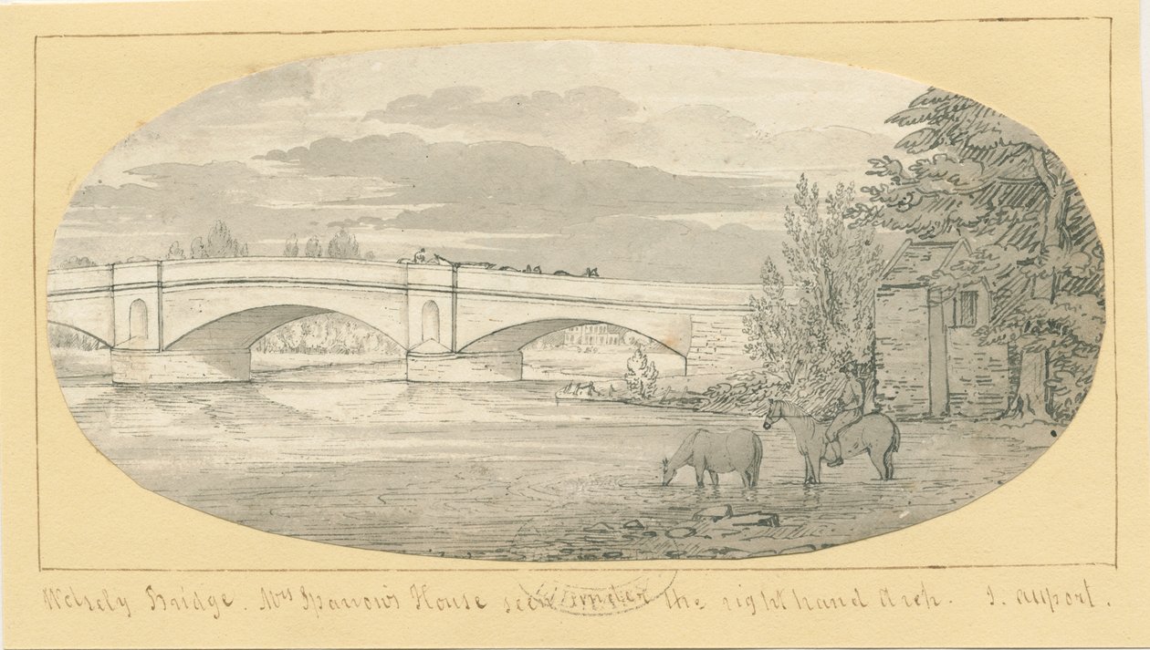 Wolseley Bridge: pen en was tekening, nd [1799-1854] door John Allport