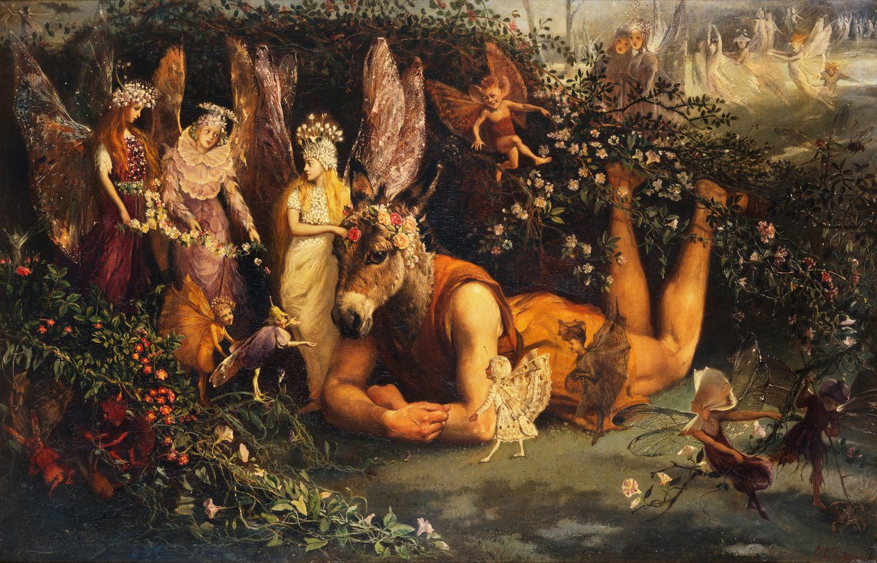 Titania en Bottom, uit Een Midzomernachtsdroom door John Anster Fitzgerald