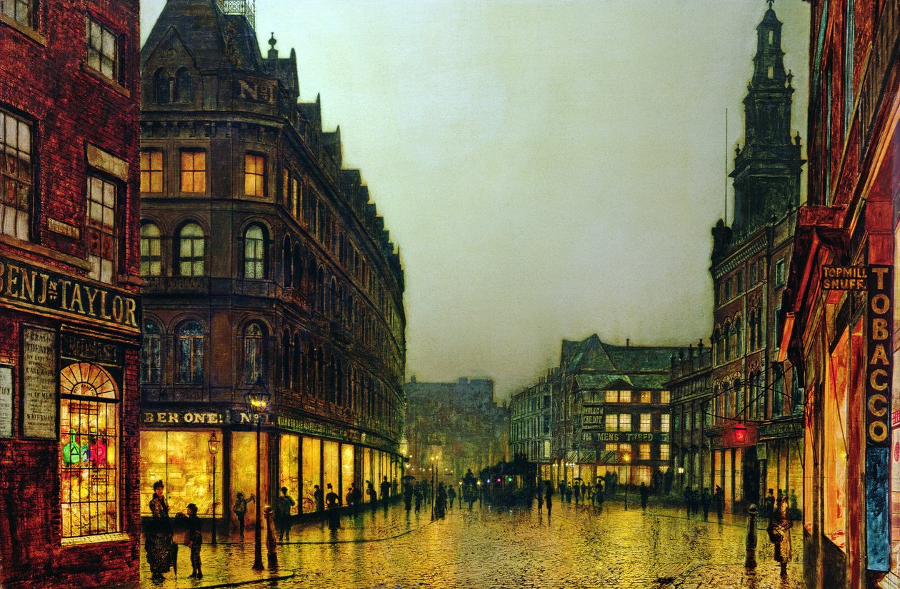 Boar Lane, Leeds door John Atkinson Grimshaw