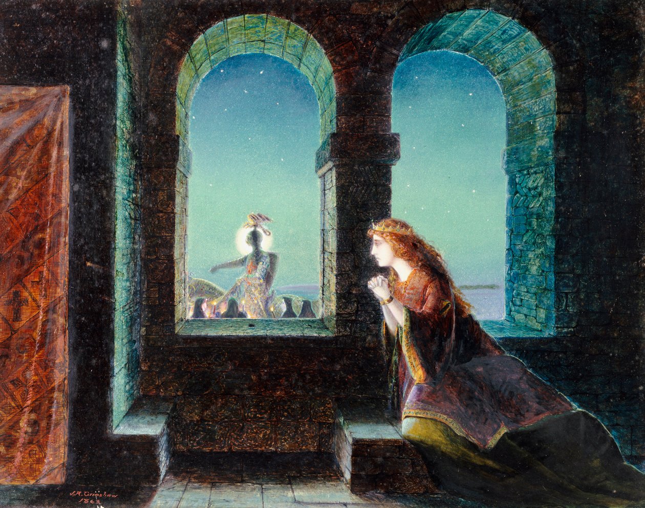 Guinevere, 1863 door John Atkinson Grimshaw
