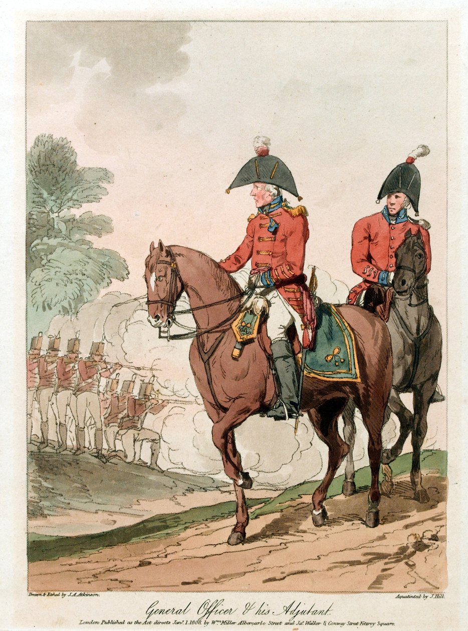 Generaal en zijn adjudant door John Augustus (after) Atkinson