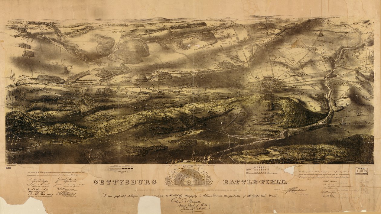 Slagveld van Gettysburg door John Bachelder