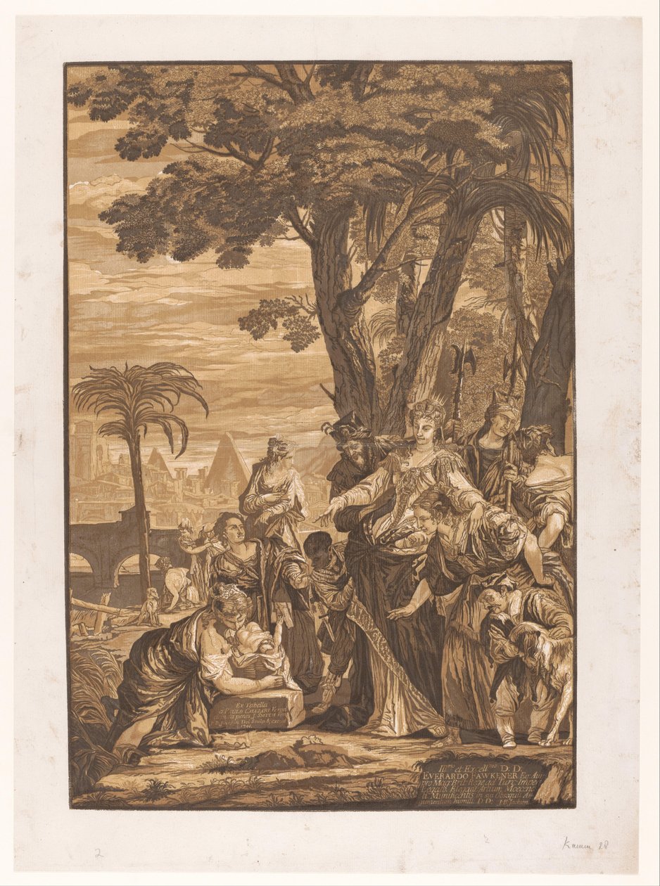 Mozes wordt gevonden door de dochter van de farao door John Baptist Jackson