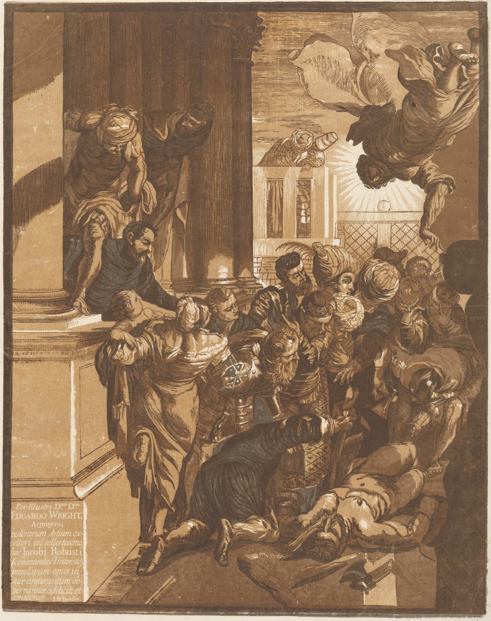 Het Wonder van Sint Marcus (linkerkant) door John Baptist Jackson after Jacopo Tintoretto