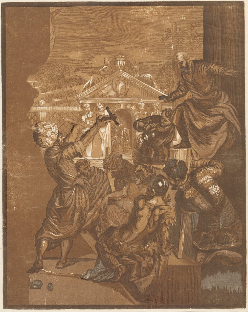 Het Wonder van Sint Marcus (rechterzijde) door John Baptist Jackson after Jacopo Tintoretto
