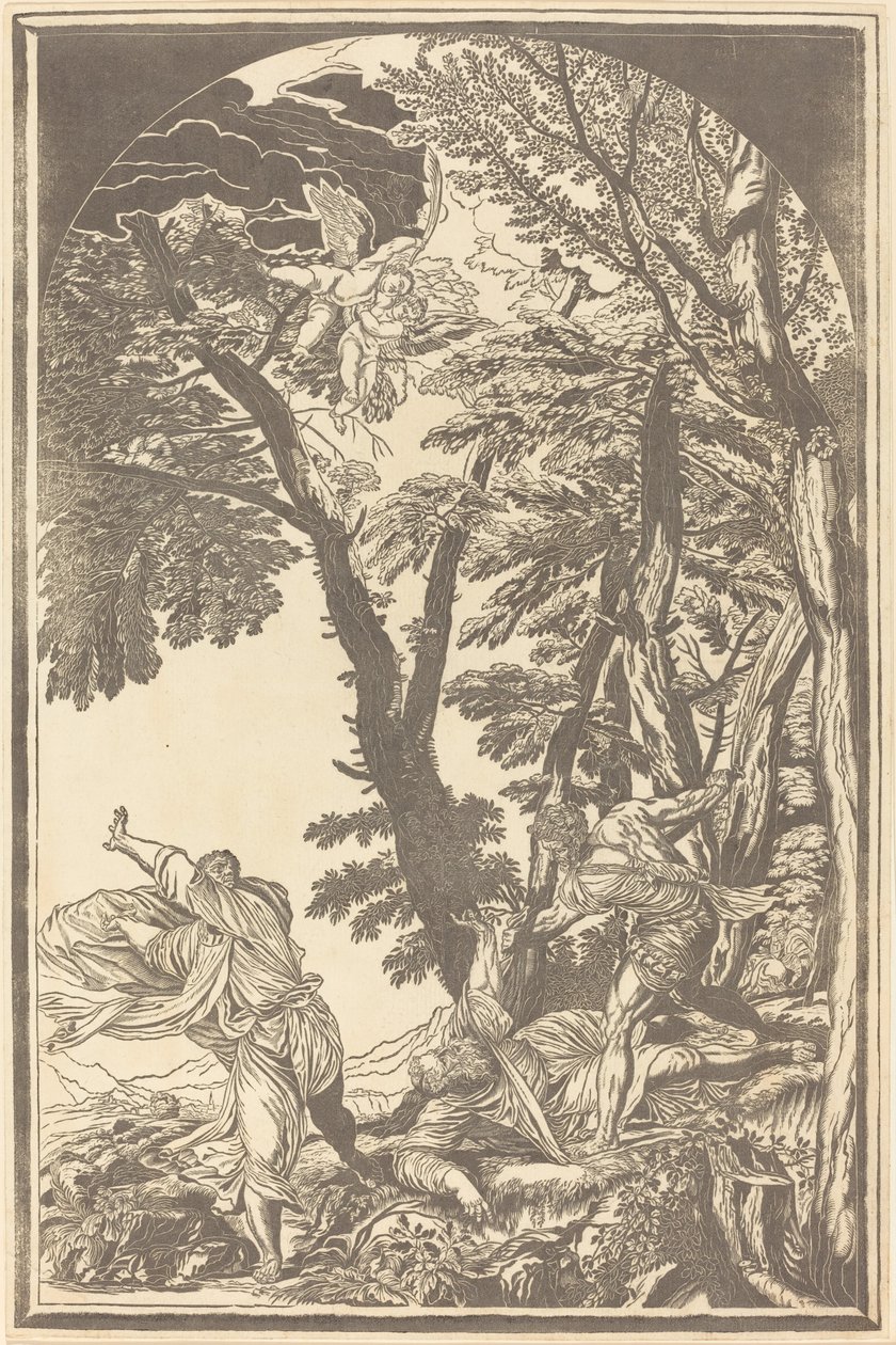 De dood van Sint Petrus Martelaar door John Baptist Jackson after Titian