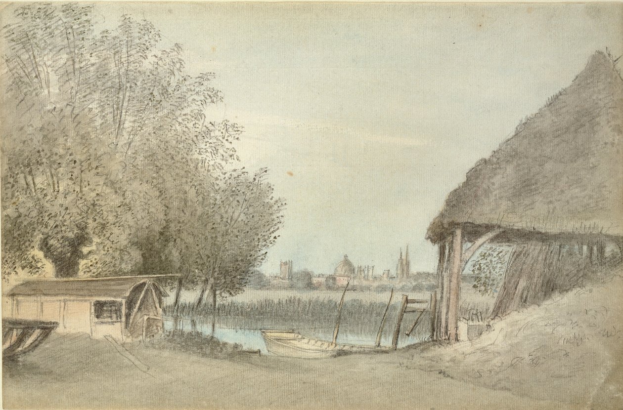 Ferry Hinksey, nabij Oxford, 15 juni 1789 door John Baptist Malchair