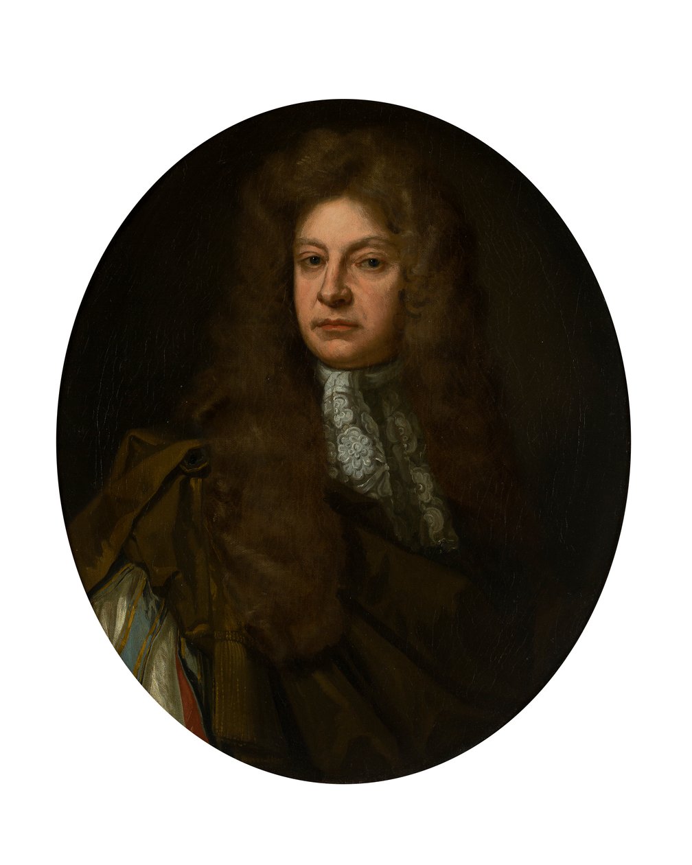 Halflang portret van Adam Urquhart met kanten jabot door John Baptist de (circle of) Medina