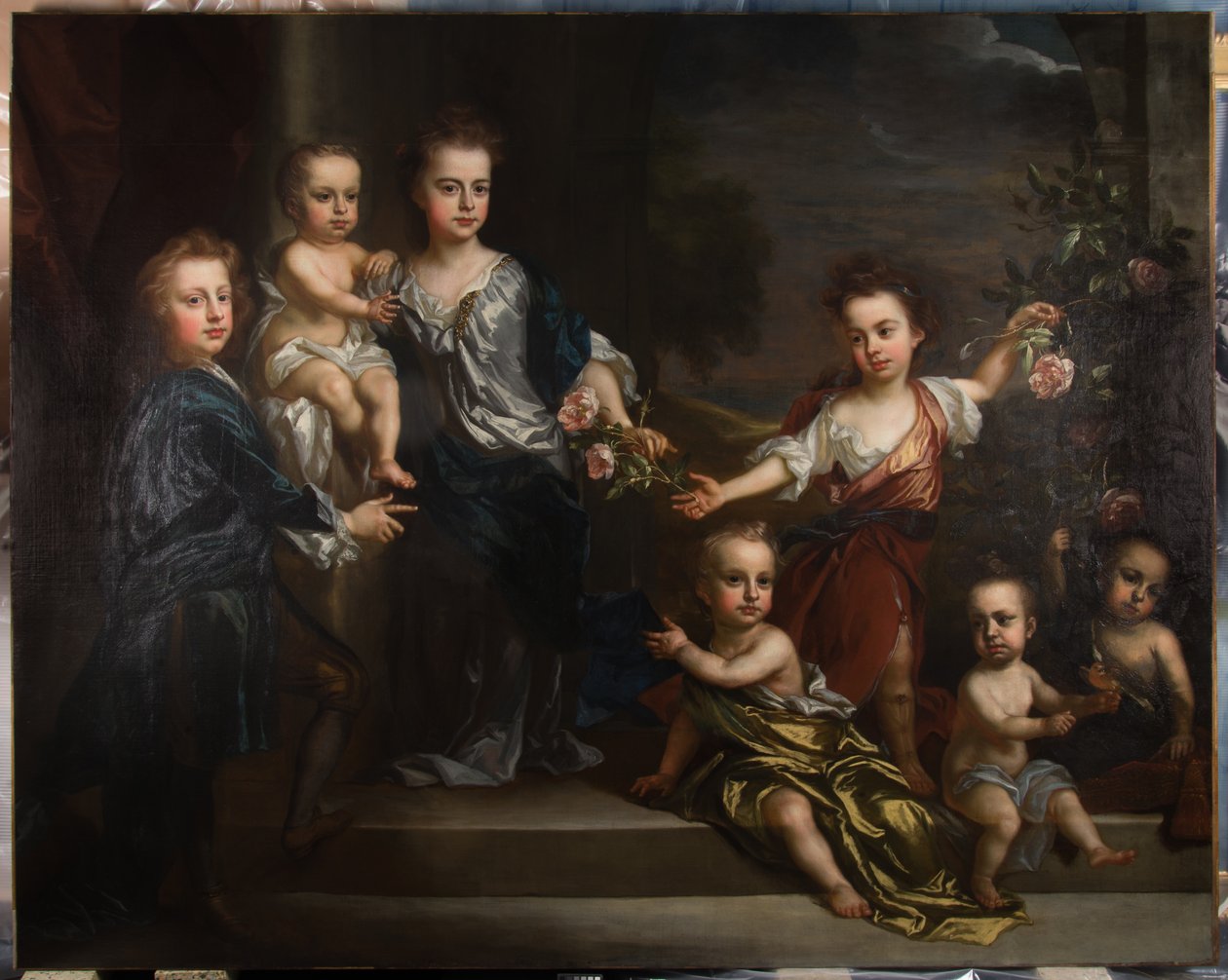 Portret van zeven van de kinderen van Charles Seymour, 6e hertog van Somerset door John Baptiste Closterman