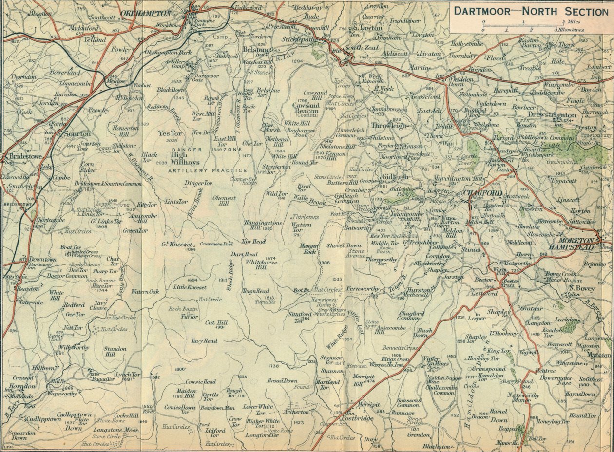 Dartmoor - Noord sectie, ca. 20e eeuw door John Bartholomew