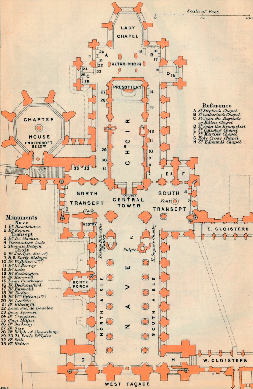 Wells Kathedraal door John Bartholomew