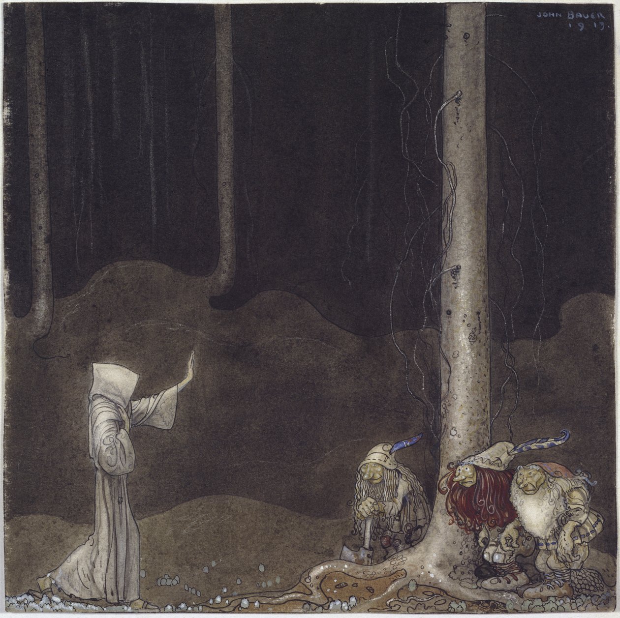 Frere Martin et les trois trolls door John Bauer