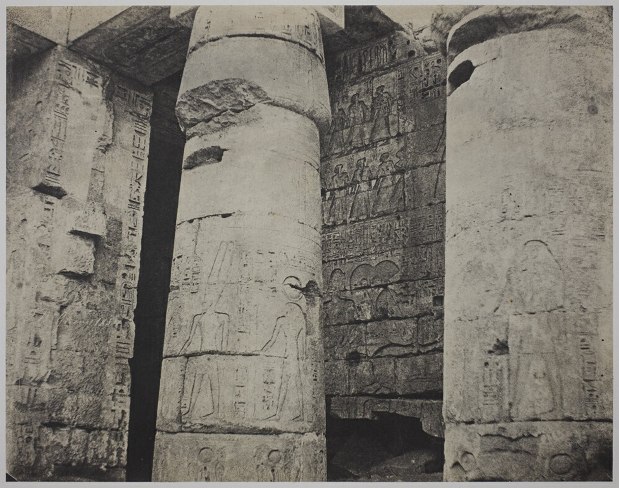 Medinet Habu, Mortuarium Tempel van Ramses III, Linkermuur door John Beasley Greene