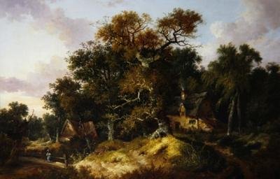 Bos cottages door John Berney Ladbrooke