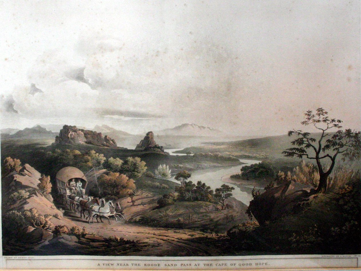 Uitzicht bij de Roode Zandpas bij Kaap de Goede Hoop door John Bluck