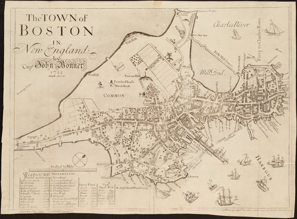 De stad Boston in New England door John Bonner